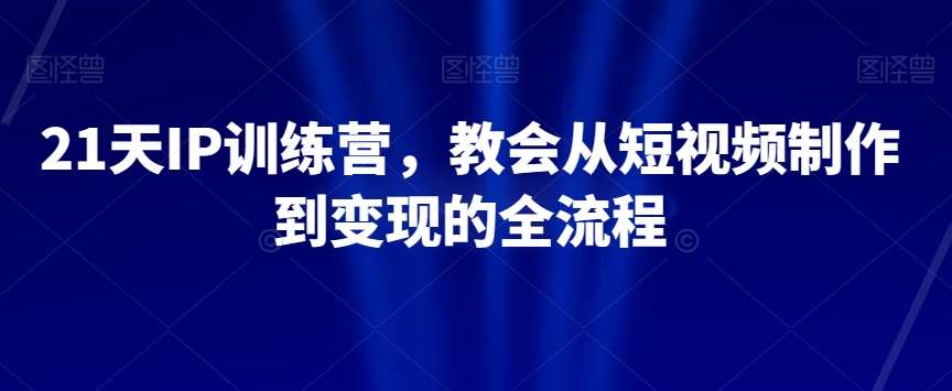 21天IP训练营，教会从短视频制作到变现的全流程网创吧-网创项目资源站-副业项目-创业项目-搞钱项目网创吧