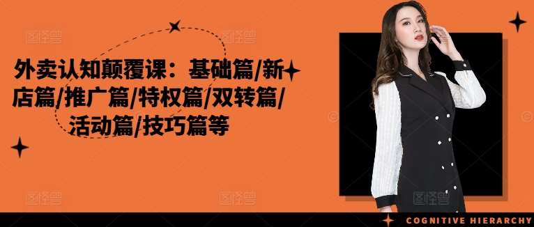 外卖认知颠覆课：基础篇/新店篇/推广篇/特权篇/双转篇/活动篇/技巧篇等网创吧-网创项目资源站-副业项目-创业项目-搞钱项目网创吧