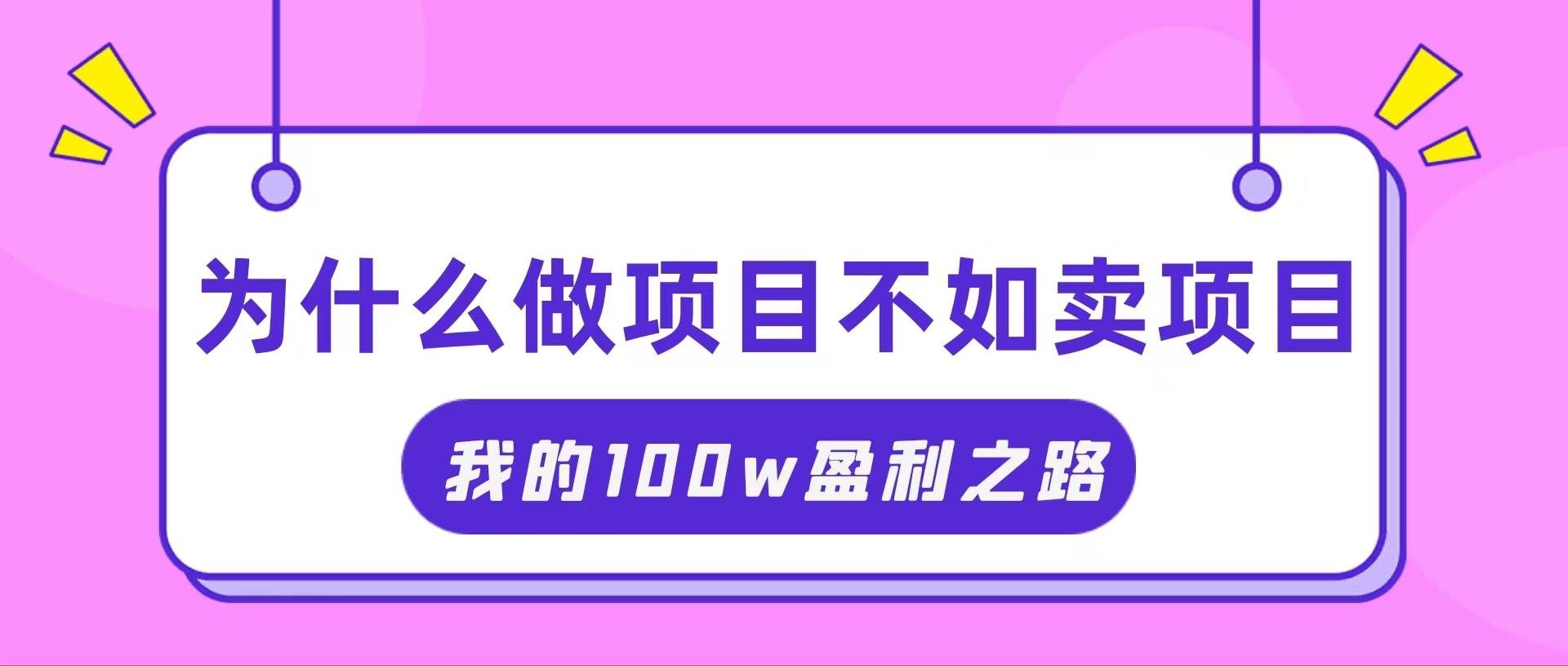 （11893期）抓住互联网创业红利期，我通过卖项目轻松赚取100W+网创吧-网创项目资源站-副业项目-创业项目-搞钱项目网创吧