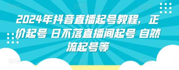 2024年抖音直播起号教程，正价起号 日不落直播间起号 自然流起号等网创吧-网创项目资源站-副业项目-创业项目-搞钱项目网创吧
