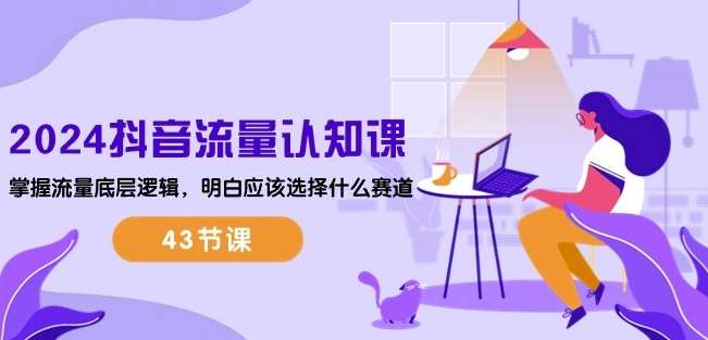 2024抖音流量认知课：掌握流量底层逻辑，明白应该选择什么赛道 (43节课)网创吧-网创项目资源站-副业项目-创业项目-搞钱项目网创吧