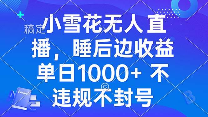 （13491期）小雪花无人直播 睡后收益单日1000+ 零粉丝新号开播 不违规 看完就会网创吧-网创项目资源站-副业项目-创业项目-搞钱项目网创吧