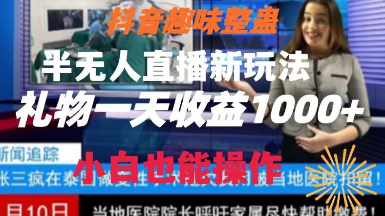 抖音趣味整蛊半无人直播新玩法，礼物收益一天1000+小白也能操作【揭秘】网创吧-网创项目资源站-副业项目-创业项目-搞钱项目网创吧