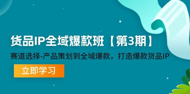 货品IP全域爆款班【第3期】赛道选择、产品策划到全域爆款，打造爆款货品IP网创吧-网创项目资源站-副业项目-创业项目-搞钱项目网创吧