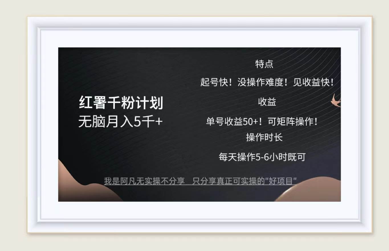 （12560期）红薯千粉计划无脑月入5千+！既做既赚！网创吧-网创项目资源站-副业项目-创业项目-搞钱项目网创吧