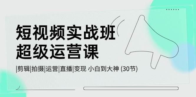 短视频实战班超级运营课 |剪辑|拍摄|运营|直播|变现 小白到大神 (30节)网创吧-网创项目资源站-副业项目-创业项目-搞钱项目网创吧