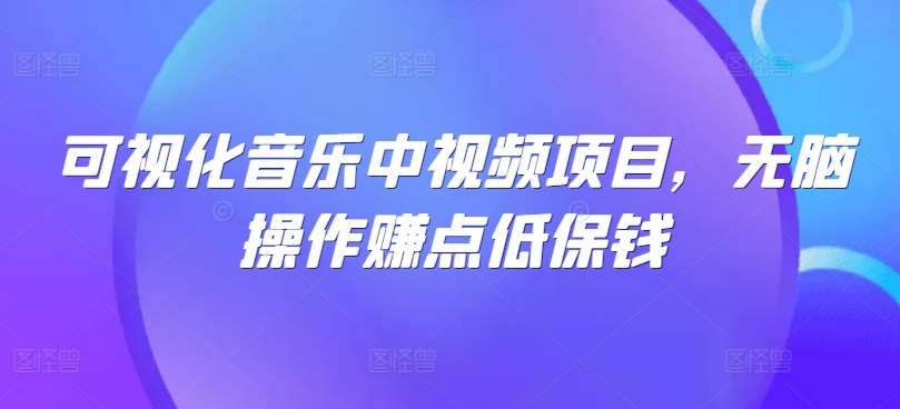 可视化音乐中视频项目，无脑操作赚点低保钱网创吧-网创项目资源站-副业项目-创业项目-搞钱项目网创吧