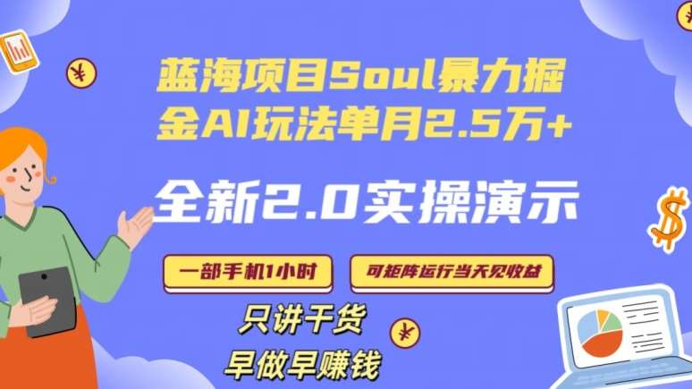 Soul怎么做到单月变现25000+全新2.0AI掘金玩法全程实操演示小白好上手【揭秘】网创吧-网创项目资源站-副业项目-创业项目-搞钱项目网创吧