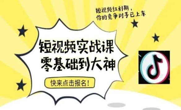短视频零基础落地实操训练营，短视频实战课零基础到大神网创吧-网创项目资源站-副业项目-创业项目-搞钱项目网创吧