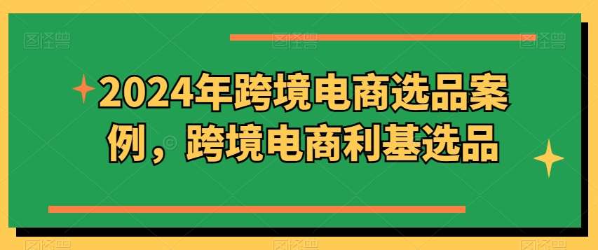 2024年跨境电商选品案例，跨境电商利基选品（更新）网创吧-网创项目资源站-副业项目-创业项目-搞钱项目网创吧