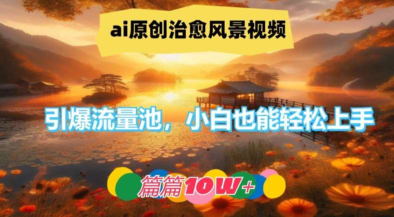 ai原创治愈风景视频，引爆流量池，小白也能轻松上手，篇篇10w+【揭秘】网创吧-网创项目资源站-副业项目-创业项目-搞钱项目网创吧