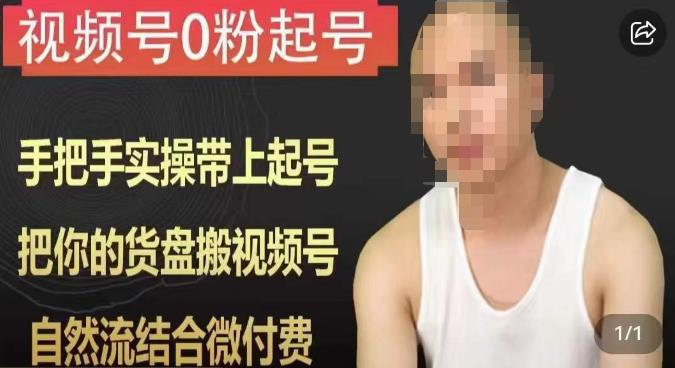 天诺老吴视频号0粉起号课程，手把手实操带上起号，把你的货盘搬视频号，自然流结合微付费网创吧-网创项目资源站-副业项目-创业项目-搞钱项目网创吧