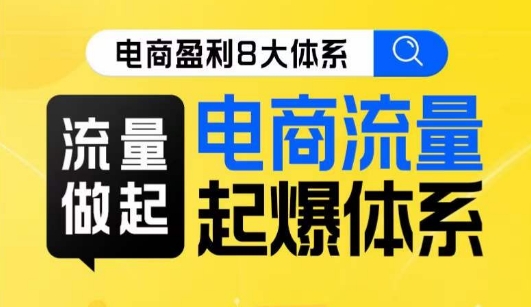 8大体系流量篇·流量做起，电商流量起爆体系线上课网创吧-网创项目资源站-副业项目-创业项目-搞钱项目网创吧