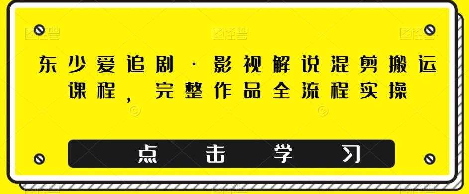 东少爱追剧·影视解说混剪搬运课程，完整作品全流程实操网创吧-网创项目资源站-副业项目-创业项目-搞钱项目网创吧