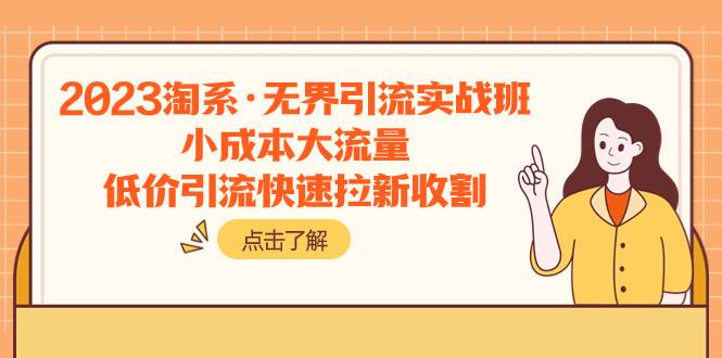 (7818期)2023淘系·无界引流实战班:小成本大流量,低价引流快速拉新收割网创吧-网创项目资源站-副业项目-创业项目-搞钱项目网创吧