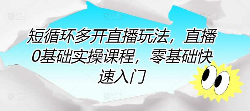 短循环多开直播玩法，直播0基础实操课程，零基础快速入门网创吧-网创项目资源站-副业项目-创业项目-搞钱项目网创吧