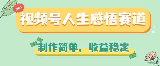视频号人生感悟赛道，制作简单，收益稳定【揭秘】网创吧-网创项目资源站-副业项目-创业项目-搞钱项目网创吧