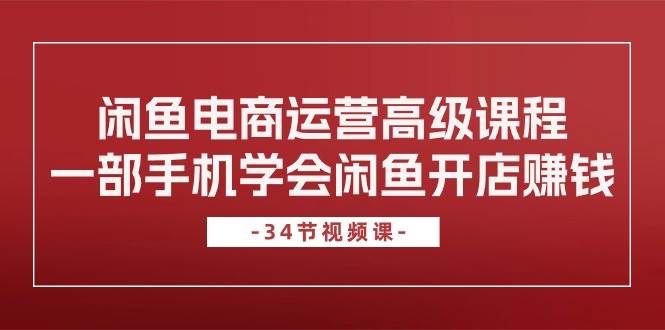 （10686期）闲鱼电商运营高级课程，一部手机学会闲鱼开店赚钱（34节课）网创吧-网创项目资源站-副业项目-创业项目-搞钱项目网创吧