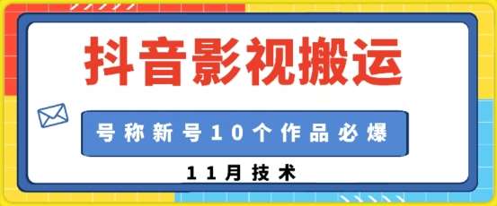 抖音影视搬运，1:1搬运，新号10个作品必爆网创吧-网创项目资源站-副业项目-创业项目-搞钱项目网创吧