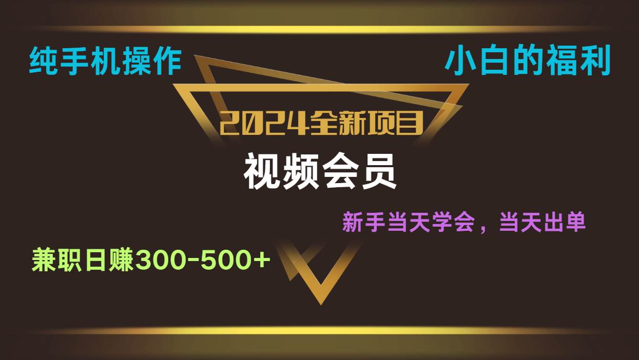 影视会员兼职日入500-800，纯手机操作当天上手当天出单 小白福利网创吧-网创项目资源站-副业项目-创业项目-搞钱项目网创吧