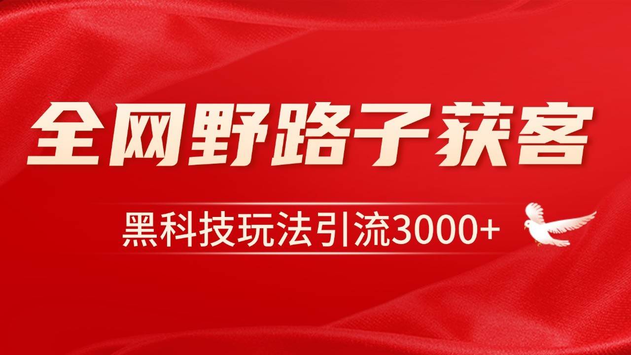 电商引流获客野路子全平台暴力截流获客日引500+网创吧-网创项目资源站-副业项目-创业项目-搞钱项目网创吧