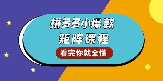 （13699期）拼多多爆款矩阵课程：教你测出店铺爆款，优化销量，提升GMV，打造爆款群网创吧-网创项目资源站-副业项目-创业项目-搞钱项目网创吧
