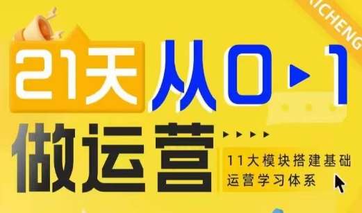 21天从0-1做运营，11大维度搭建基础运营学习体系网创吧-网创项目资源站-副业项目-创业项目-搞钱项目网创吧