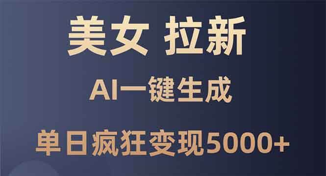 （13866期）美女暴力拉新，通过AI一键生成，单日疯狂变现5000+，纯小白一学就会！网创吧-网创项目资源站-副业项目-创业项目-搞钱项目网创吧