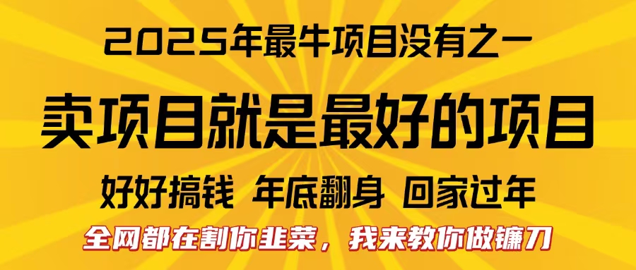 全网都在割你韭菜，我来教你做镰刀。卖项目就是最好的项目，2025年最牛互联网项目网创吧-网创项目资源站-副业项目-创业项目-搞钱项目网创吧