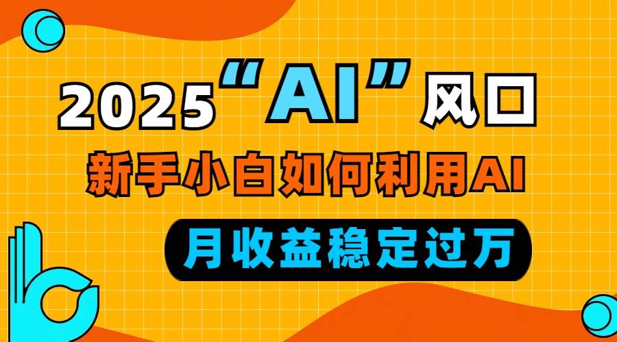 （13821期）2025“ AI ”风口，新手小白如何利用ai，每月收益稳定过万网创吧-网创项目资源站-副业项目-创业项目-搞钱项目网创吧