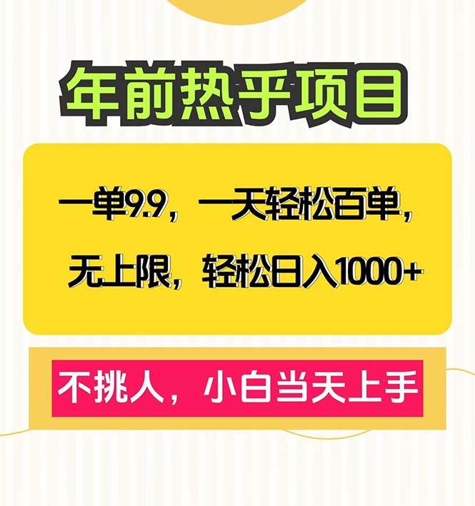 （13795期）一单9.9，一天百单无上限，不挑人，小白当天上手，轻松日入1000+网创吧-网创项目资源站-副业项目-创业项目-搞钱项目网创吧