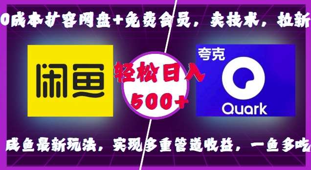 0成本扩容网盘+免费会员,卖技术,拉新,咸鱼最新玩法,实现多重管道收益,一鱼多吃,轻松日入500+网创吧-网创项目资源站-副业项目-创业项目-搞钱项目网创吧