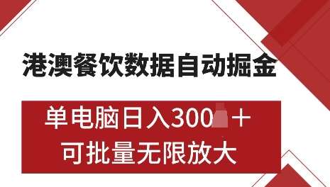 港澳数据全自动掘金，单电脑日入5张，可矩阵批量无限操作【仅揭秘】网创吧-网创项目资源站-副业项目-创业项目-搞钱项目网创吧
