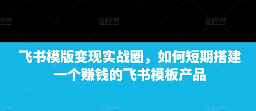 飞书模版变现实战圈，如何短期搭建一个赚钱的飞书模板产品网创吧-网创项目资源站-副业项目-创业项目-搞钱项目网创吧