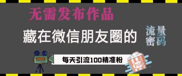 藏在微信朋友圈的流量密码，无需发布作品，单日引流100+精准创业粉【揭秘】网创吧-网创项目资源站-副业项目-创业项目-搞钱项目网创吧