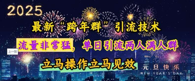 最新“跨年群”引流，流量非常猛，单日引流两人满人群，立马操作立马见效【揭秘】网创吧-网创项目资源站-副业项目-创业项目-搞钱项目网创吧
