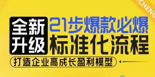 21步爆款必爆标准化流程，全新升级，打造企业高成长盈利模型网创吧-网创项目资源站-副业项目-创业项目-搞钱项目网创吧