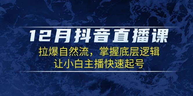 12月抖音直播课：拉爆自然流，掌握底层逻辑，让小白主播快速起号网创吧-网创项目资源站-副业项目-创业项目-搞钱项目网创吧