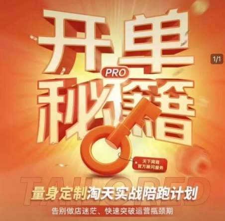 淘宝开单秘籍PRO，量身定制淘天实战陪跑计划，告别做店迷茫、快速突破运营瓶颈期网创吧-网创项目资源站-副业项目-创业项目-搞钱项目网创吧