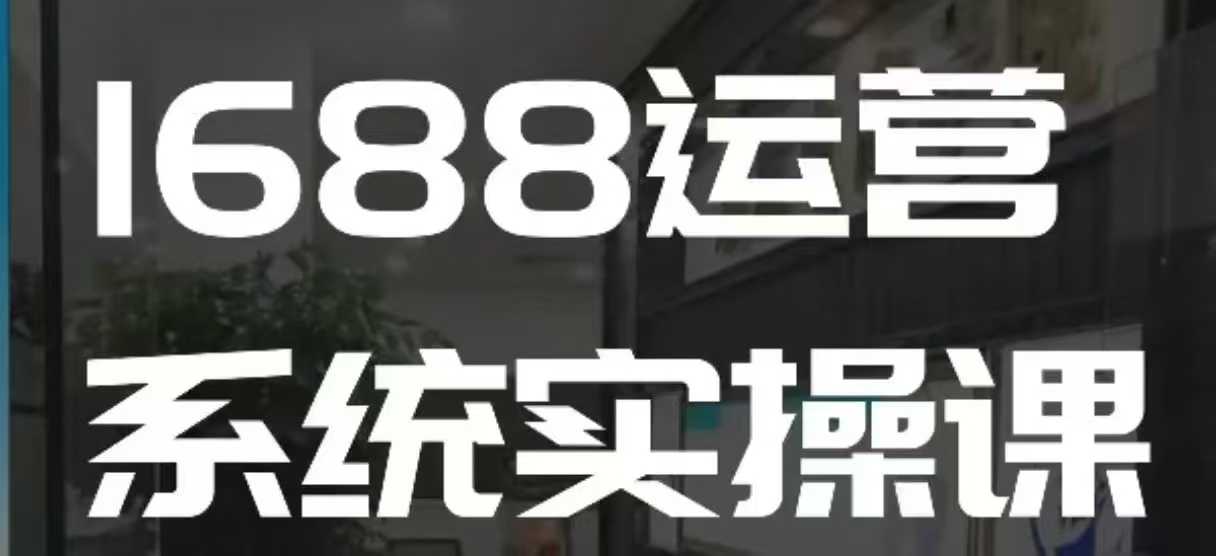 1688高阶运营系统实操课，快速掌握1688店铺运营的核心玩法网创吧-网创项目资源站-副业项目-创业项目-搞钱项目网创吧