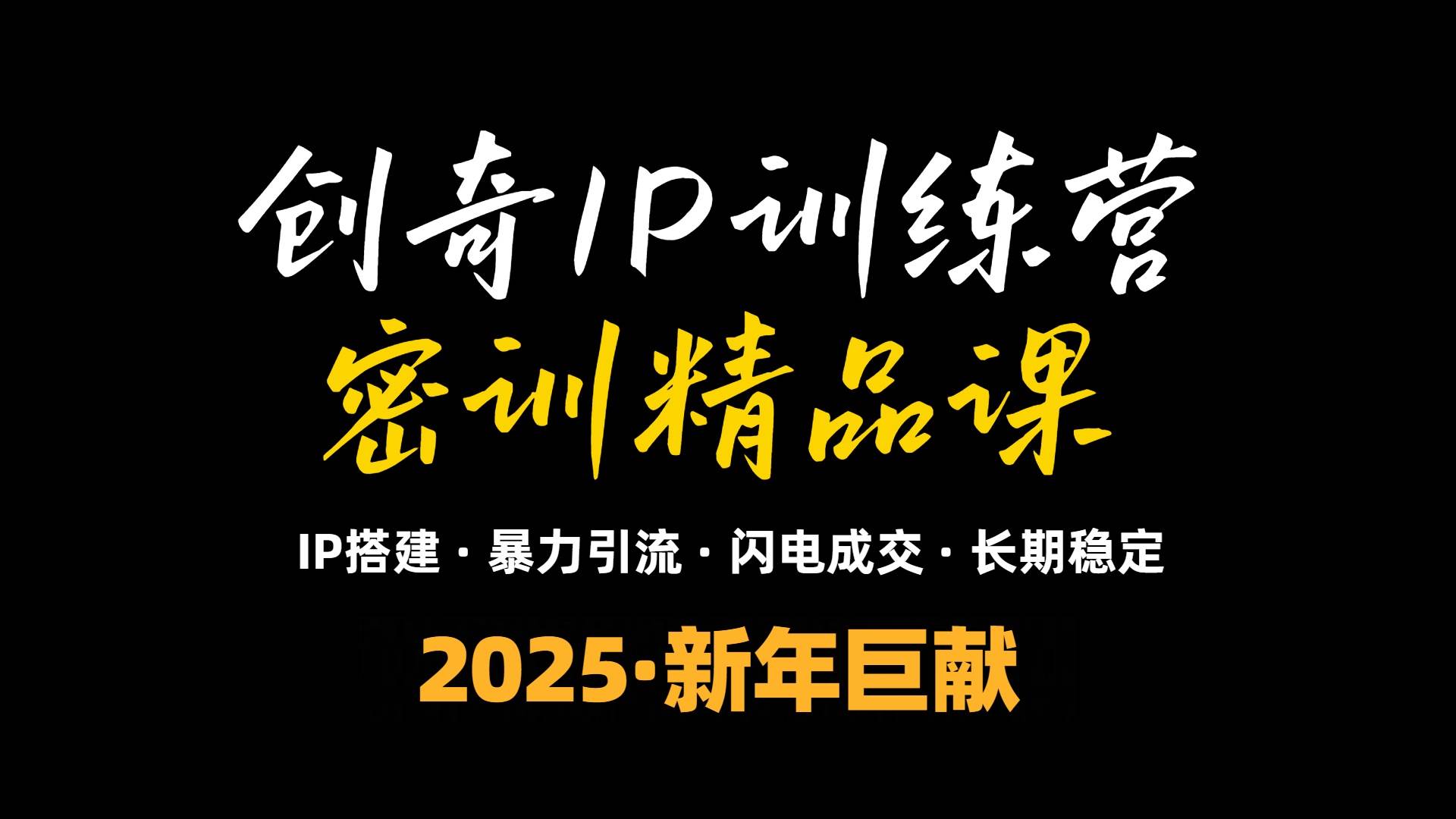 （13898期）2025年“知识付费IP训练营”小白避坑年赚百万，暴力引流，闪电成交网创吧-网创项目资源站-副业项目-创业项目-搞钱项目网创吧