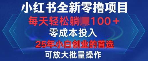 小红书全新纯零撸项目，只要有号就能玩，可放大批量操作，轻松日入100+【揭秘】网创吧-网创项目资源站-副业项目-创业项目-搞钱项目网创吧