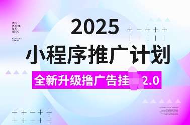 2025小程序推广计划，全新升级撸广告挂JI2.0玩法，日入多张，小白可做【揭秘】网创吧-网创项目资源站-副业项目-创业项目-搞钱项目网创吧