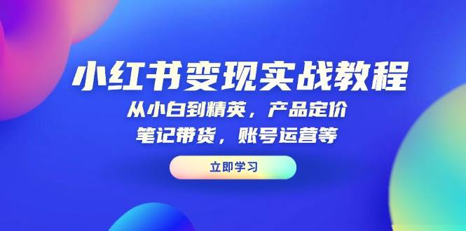 （13923期）小红书变现实战教程：从小白到精英，产品定价，笔记带货，账号运营等网创吧-网创项目资源站-副业项目-创业项目-搞钱项目网创吧