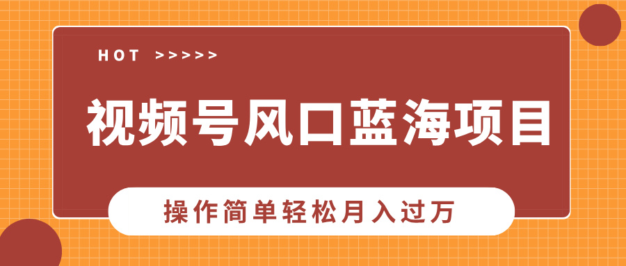 视频号风口蓝海项目，中老年人的流量密码，操作简单轻松月入过万网创吧-网创项目资源站-副业项目-创业项目-搞钱项目网创吧