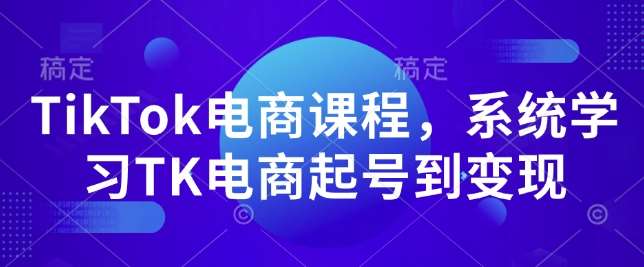 TikTok电商课程，​系统学习TK电商起号到变现网创吧-网创项目资源站-副业项目-创业项目-搞钱项目网创吧