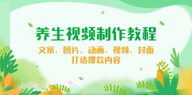 （14163期）养生视频制作教程，文案、图片、动画、视频、封面，打造爆款内容网创吧-网创项目资源站-副业项目-创业项目-搞钱项目网创吧
