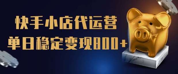 【快手小店代运营】限时托管计划，全程喂饭，单日稳定变现5张【揭秘】网创吧-网创项目资源站-副业项目-创业项目-搞钱项目网创吧