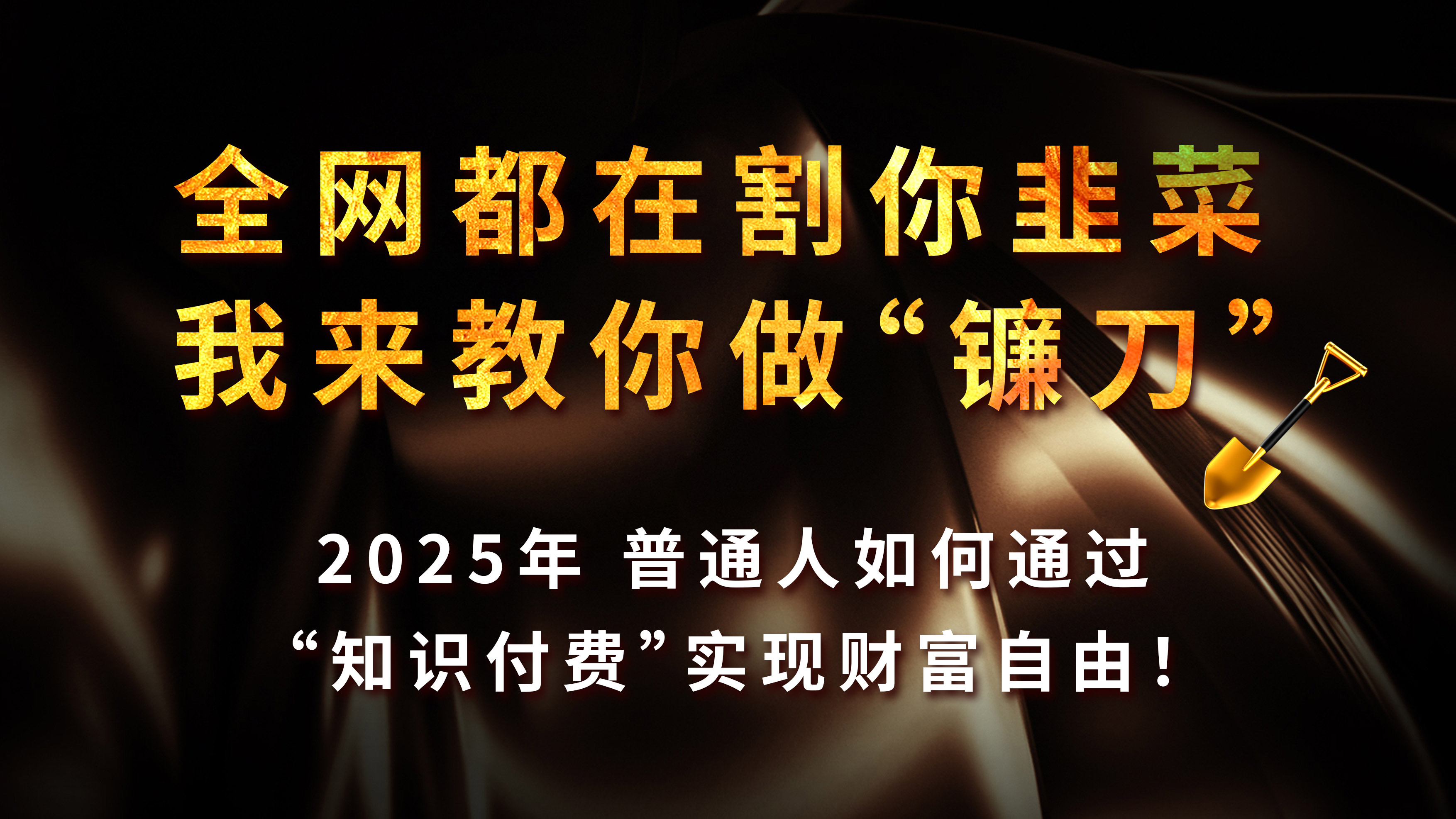 全网都在割你韭菜，我来教你做镰刀，2025年普通人如何通过“知识付费”实现财富自由网创吧-网创项目资源站-副业项目-创业项目-搞钱项目网创吧