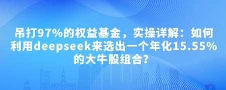 付费文章：吊打97%的权益基金，实操详解：如何利用deepseek来选出一个年化15.55%的大牛股组合?网创吧-网创项目资源站-副业项目-创业项目-搞钱项目网创吧